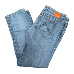 Jack Star Straight Low Rise Denim Jeans Ankle Side Zip Medium Wash Size 31